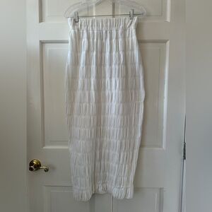 Vintage Jan Barboglio Textured white maxi Pencil Skirt